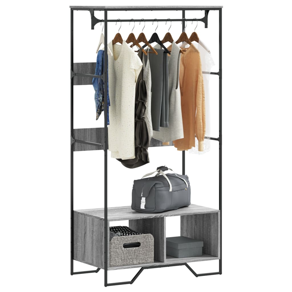 Vidaxx Kleiderschrank 90x50x180 cm Holzwerkstoff Sonoma-Eiche grau