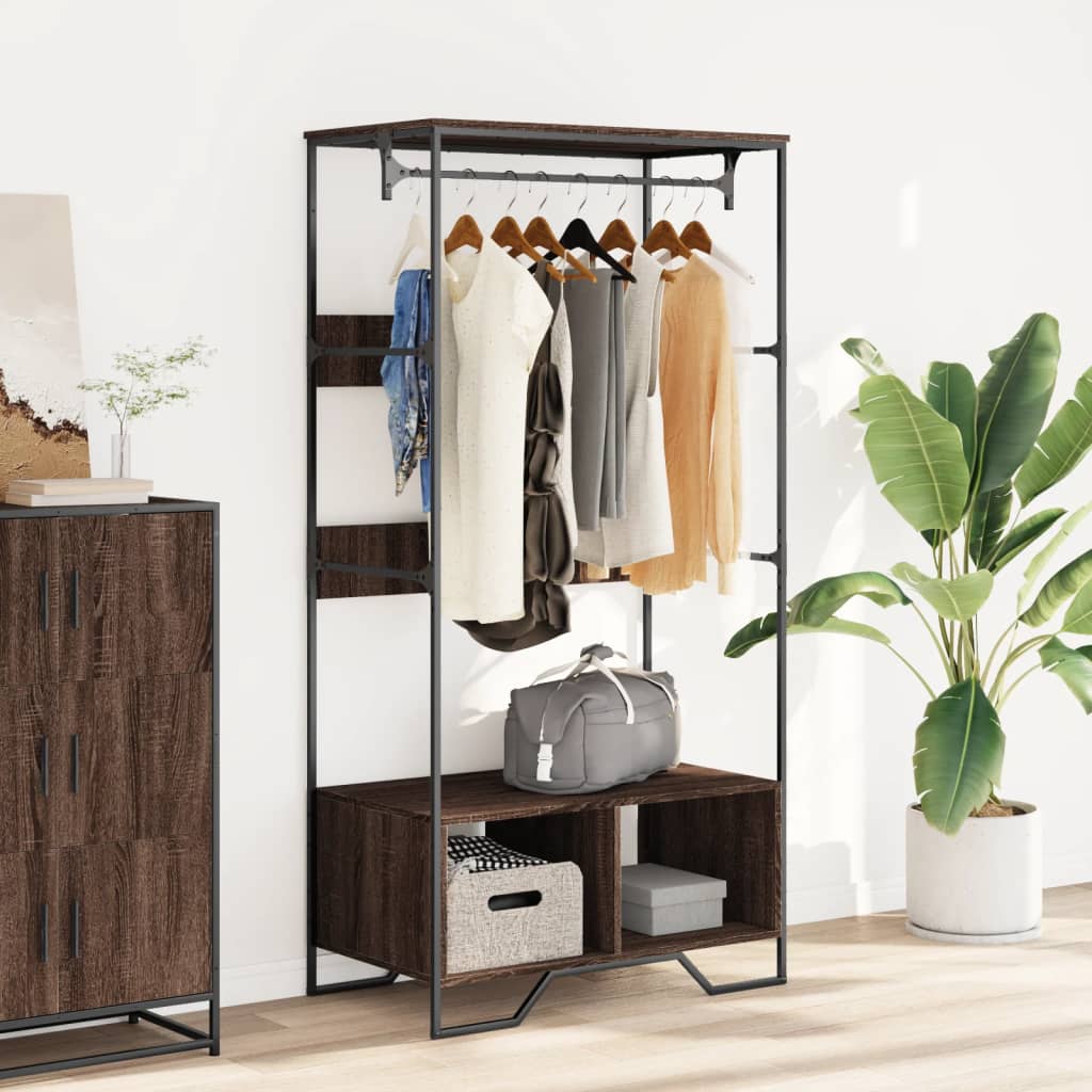 Vidaxx Kleiderschrank 90x50x180 cm, fertiges Holz, braune Eiche