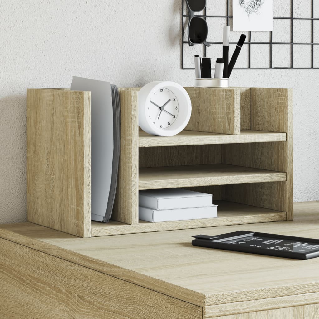 Vidaxxl Schreibtisch-Organizer 44,5 x 24 x 25 cm, Holzwerkstoff Sonoma-Eiche-farben