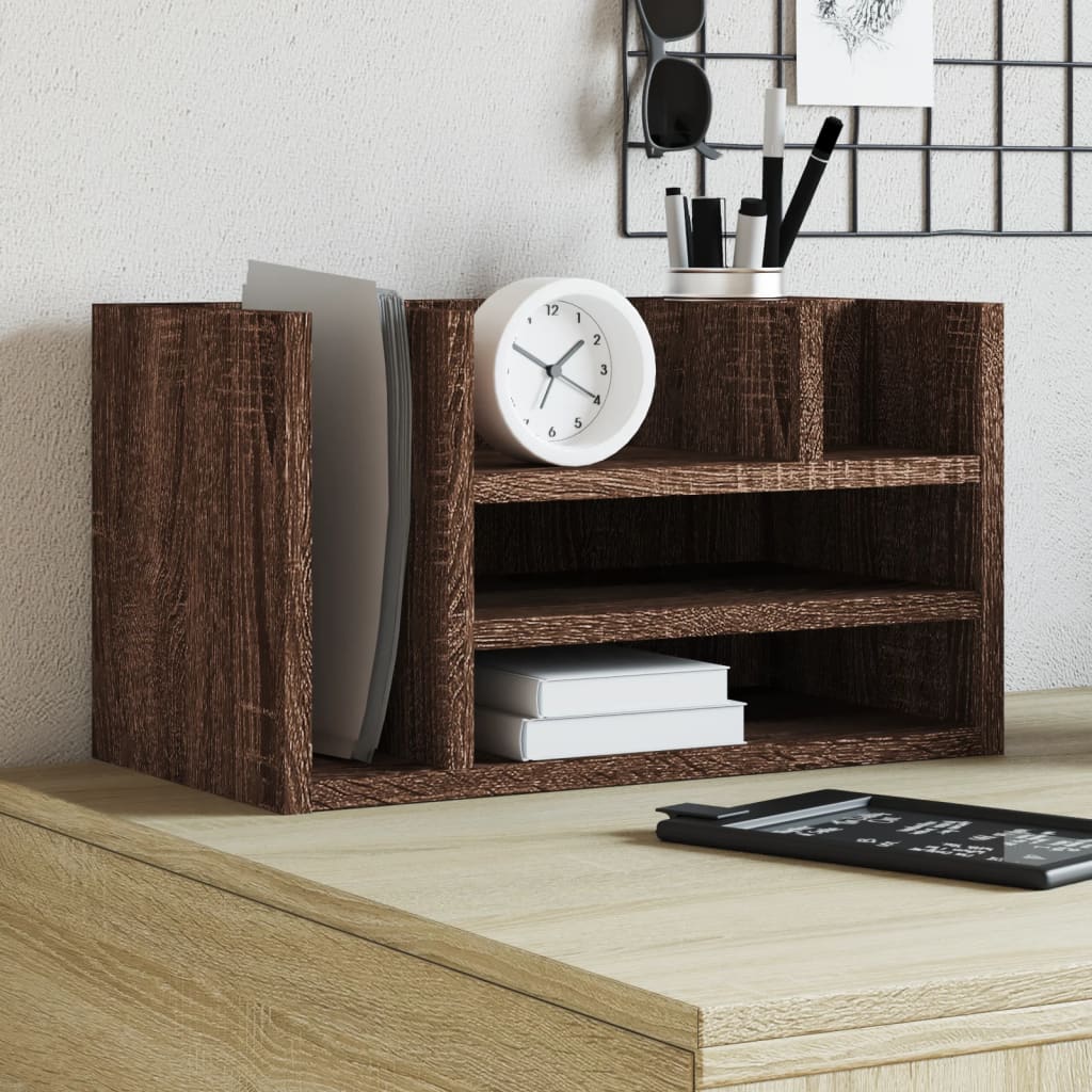 Vidaxx Schreibtisch-Organizer, 44,5 x 24 x 25 cm, Holzwerkstoff, braune Eichenfarbe