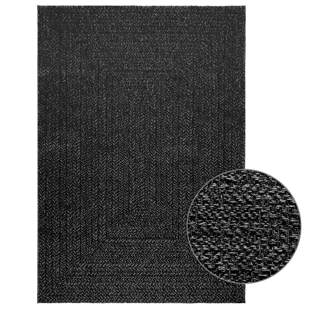 VidaXL Teppich Zizur Indoor und Outdoor 120x170cm Juteoptik Anthrazit