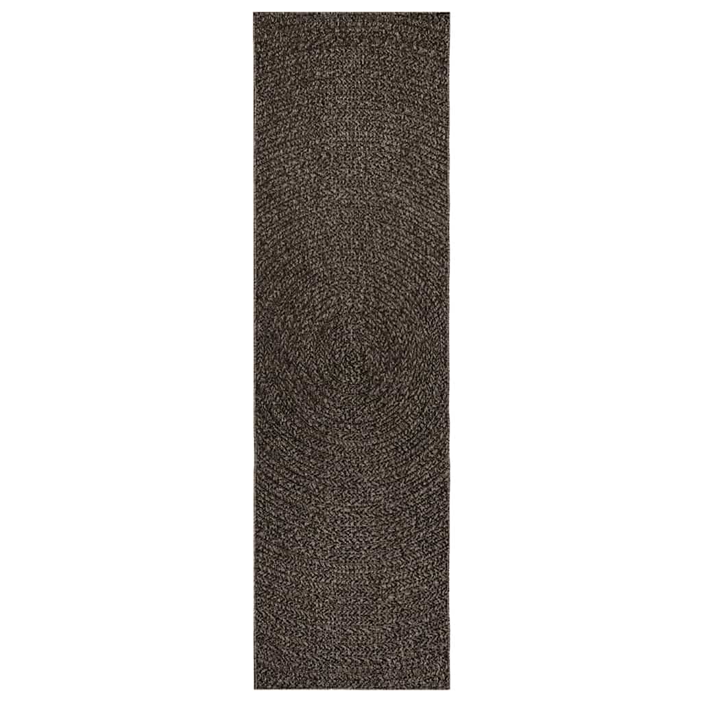 VidaXL Teppich Zizur drinnen und draußen 80x250 cm Juteoptik Anthrazit