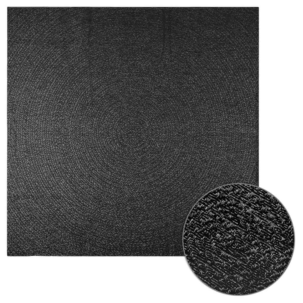 VidaXL Teppich Zizur Indoor und Outdoor 240x240cm Juteoptik Anthrazit