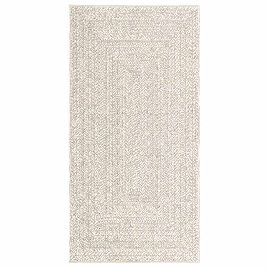 VidaXL Teppich Zizur Creme drinnen und draußen 80x150 cm Juteoptik