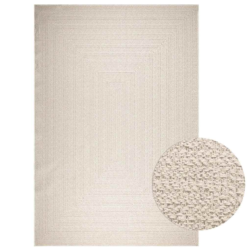 VidaXL Teppich Zizur Creme drinnen und draußen 240x340 cm Juteoptik