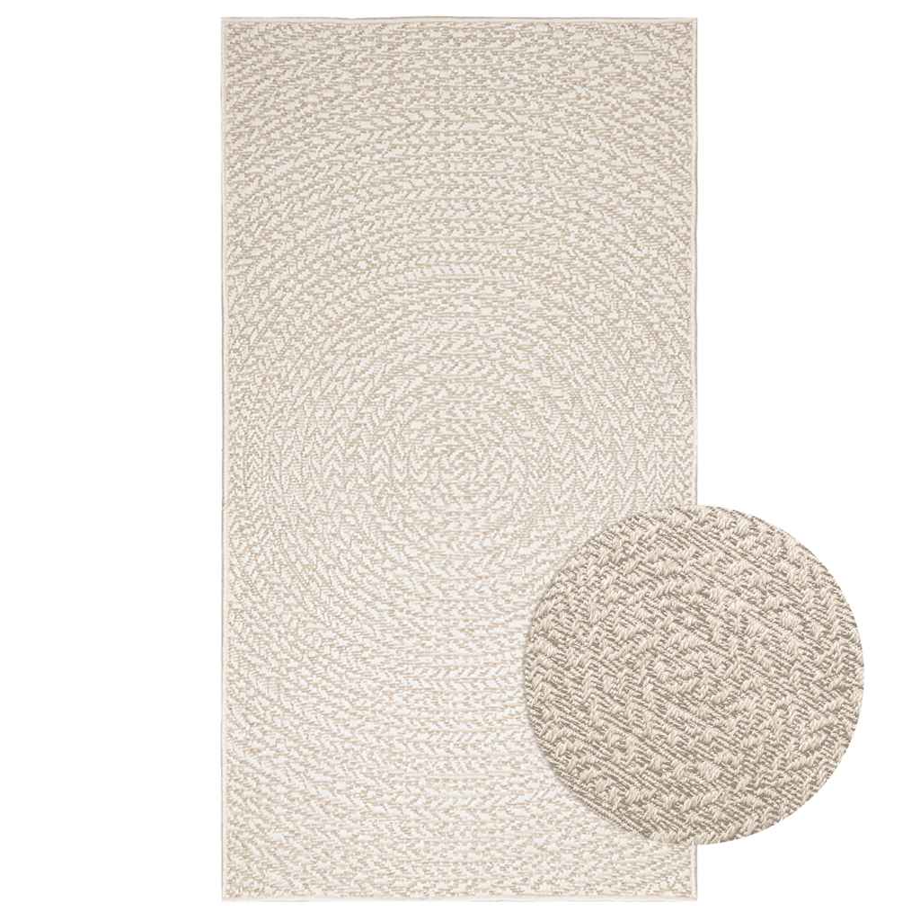 VidaXL Teppich Zizur Creme drinnen und draußen 80x150 cm Juteoptik
