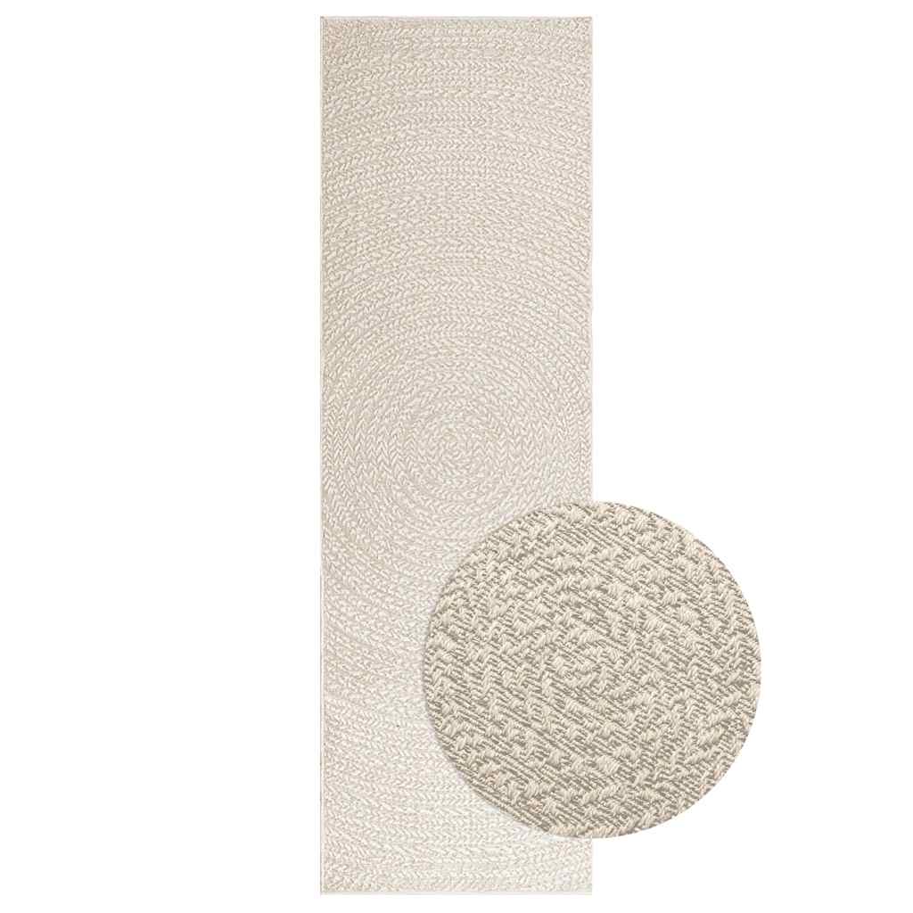 VidaXL Teppich Zizur Creme drinnen und draußen 80x250 cm Juteoptik