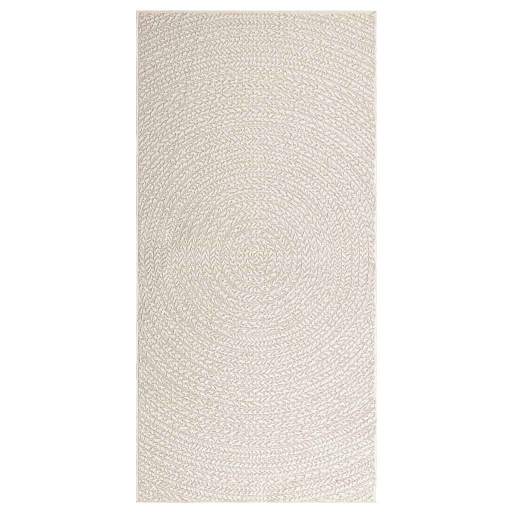VidaXL Teppich Zizur Creme drinnen und draußen 100x200 cm Juteoptik