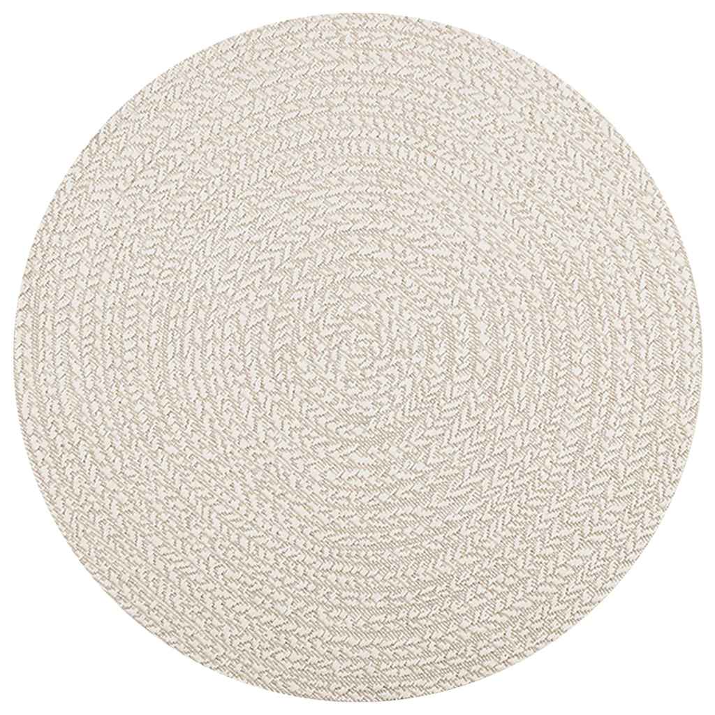 Vidaxxl Teppich Zizur creme innen und außen ø 120 cm Juteoptik