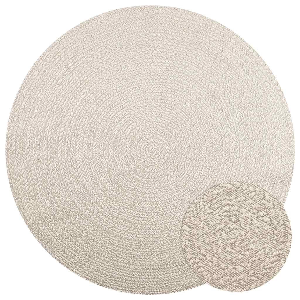 VidaXL Teppich Zizur Creme innen und außen ø 200 cm Juteoptik