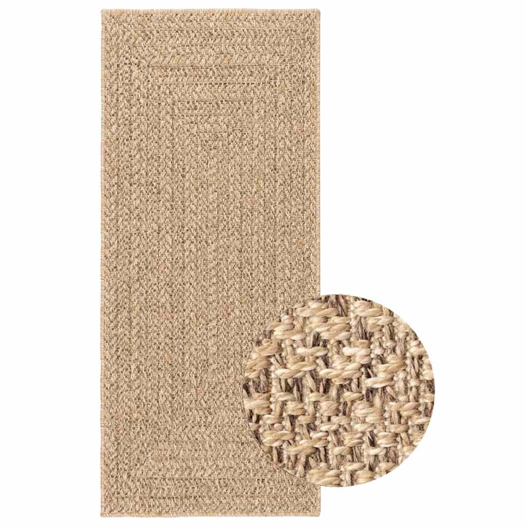 VidaXL Teppich Zizur Beige drinnen und draußen 80x200 cm Juteoptik