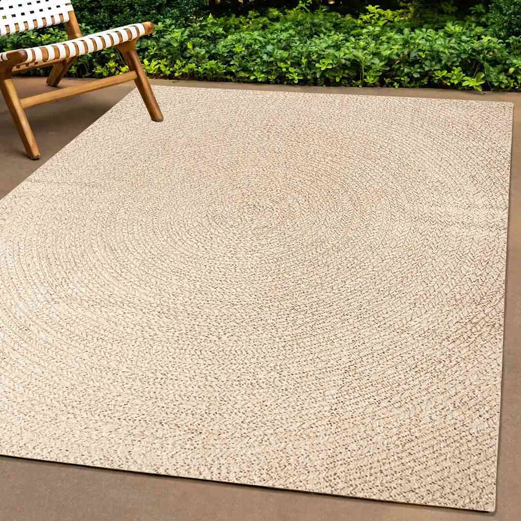 VidaXL Teppich Zizur Beige drinnen und draußen 140x200 cm Juteoptik
