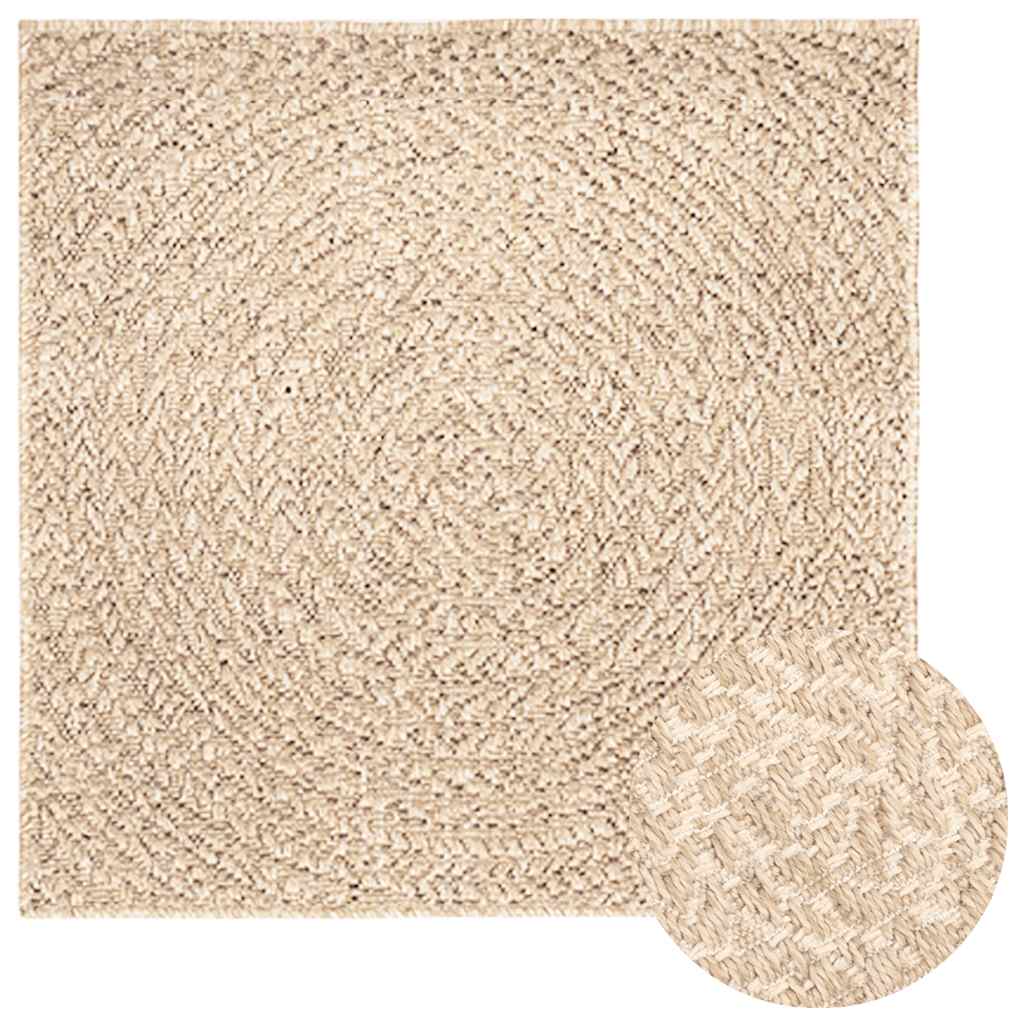 VidaXL Teppich Zizur Beige drinnen und draußen 200x200 cm Juteoptik