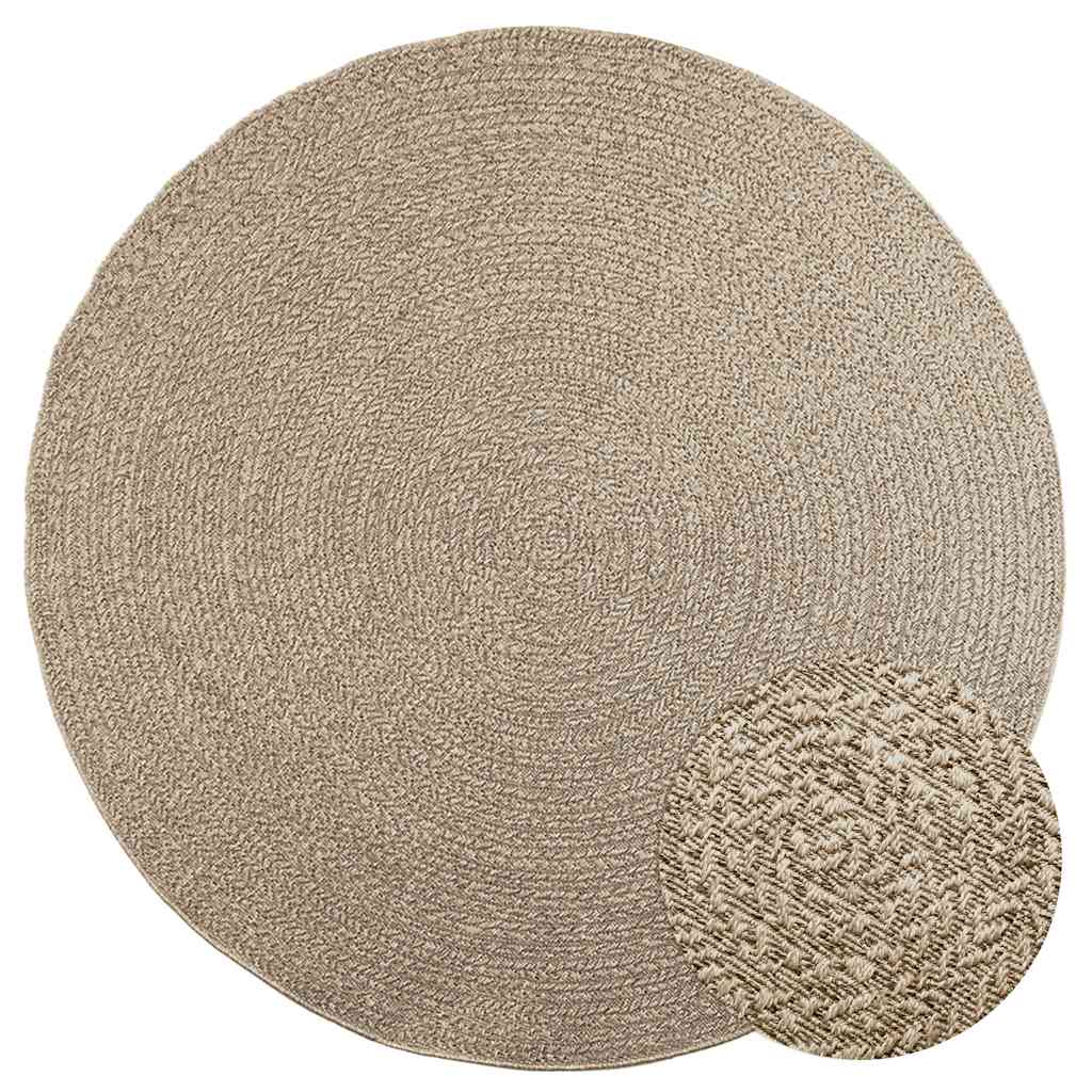 Vidaxl Teppich Zizur Beige drinnen und draußen ø 200 cm Juteoptik