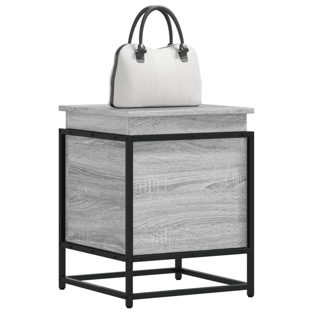Vidaxxl Aufbewahrungsbox mit Deckel 40x40x51,5 cm verarbeitetes Holz, graues Sonoma