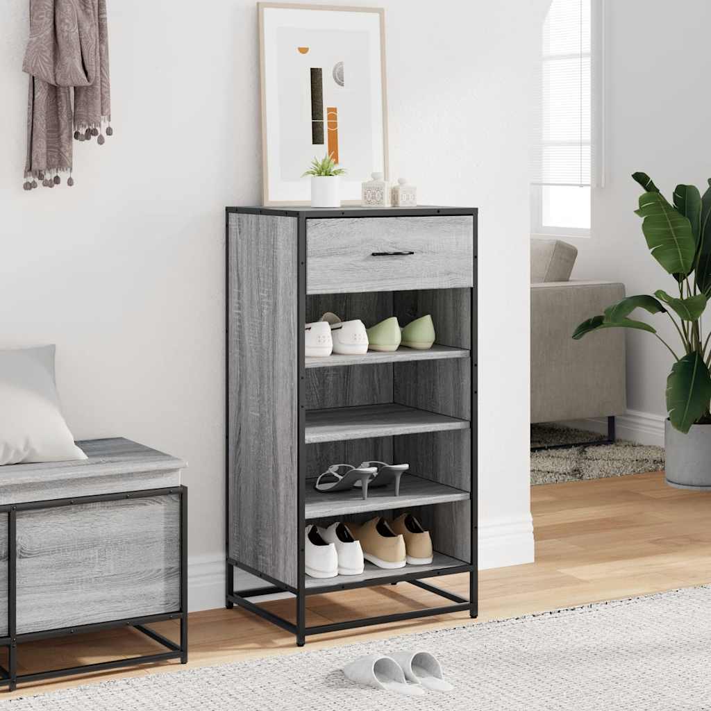 Vidaxx Schuhregal 48x38x97,5 cm, fertige Holzfarbe Sonoma-Eiche grau