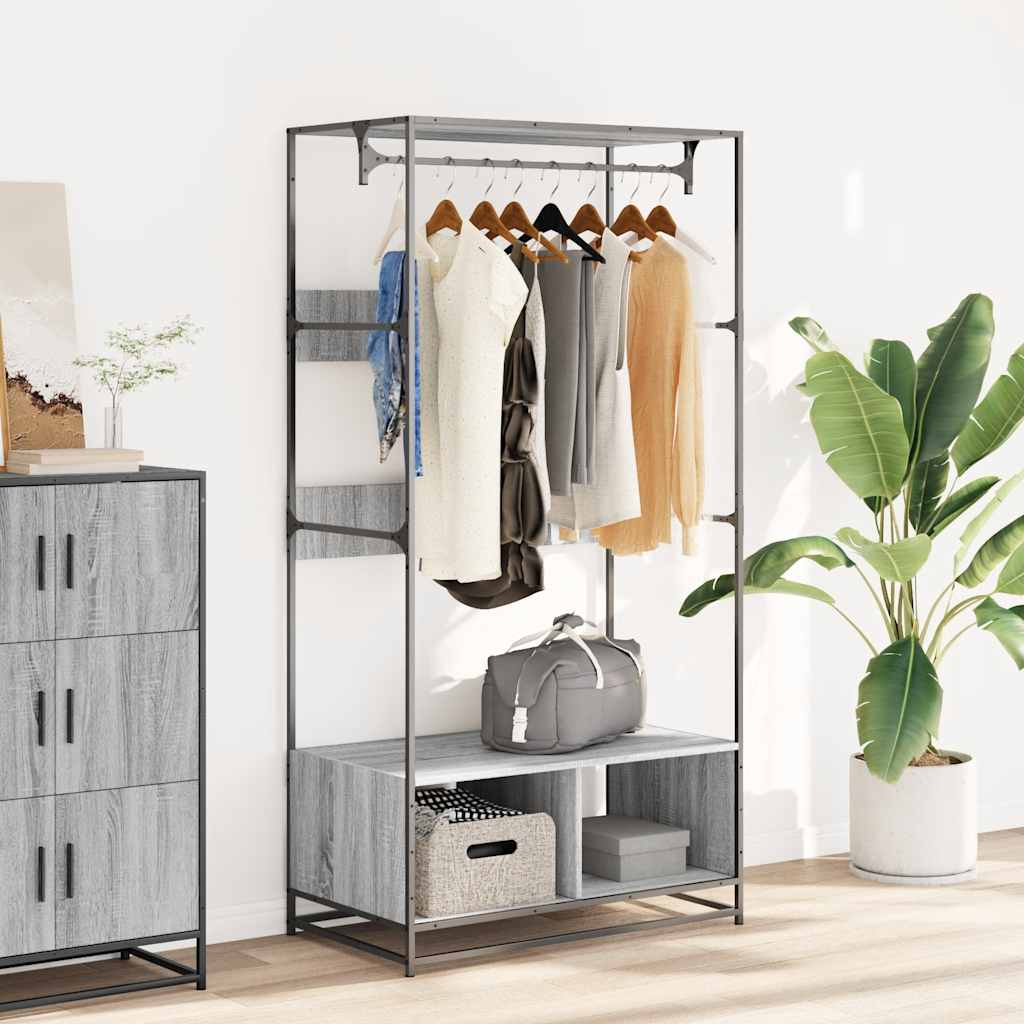 Vidaxx Kleiderschrank 90x50x180 cm Holzwerkstoff Sonoma-Eiche grau