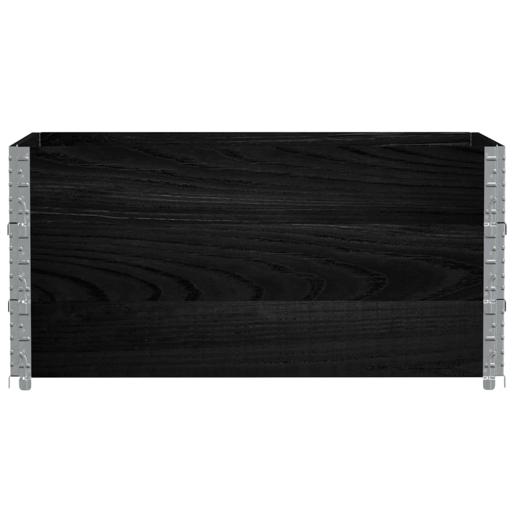VidaXL Palettenaufsatzrahmen 3 Stk. 120x80 cm massives Kiefernholz schwarz