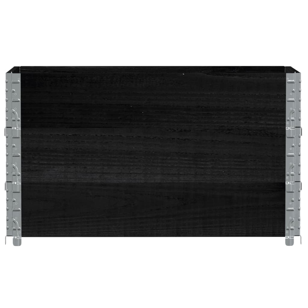 VidaXL Palettenaufsatzrahmen 3 Stk. 100x50 cm massives Kiefernholz schwarz