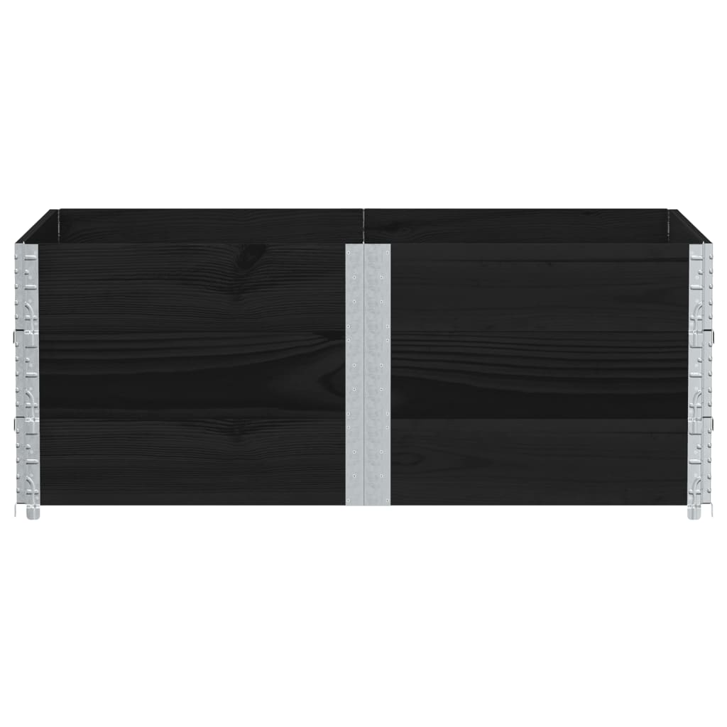 VidaXL Palettenaufsatzrahmen 3 Stk. 150x100 cm massives Kiefernholz schwarz