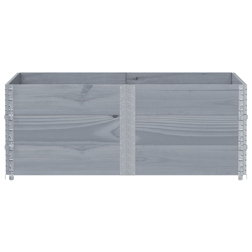 VidaXL Palettenaufsatzrahmen 3 Stk. 150x100 cm massives Kiefernholz grau