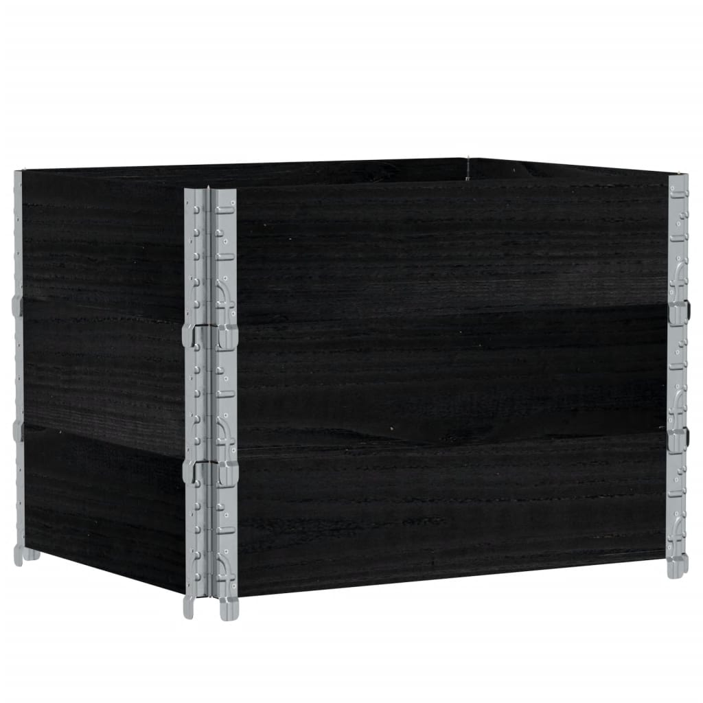 VidaXL Pflanzgefäß 80x60 cm massives Kiefernholz schwarz