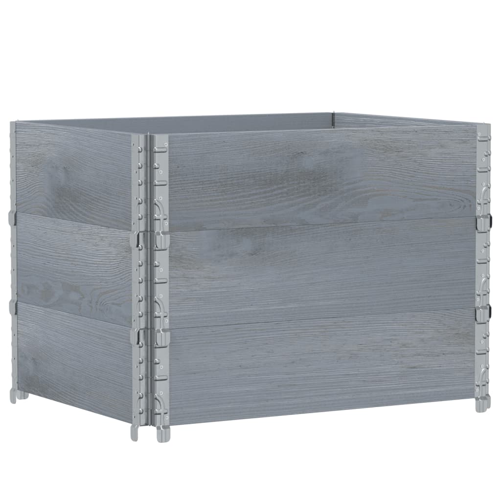 VidaXL Pflanzgefäß 80x60 cm massives Kiefernholz grau