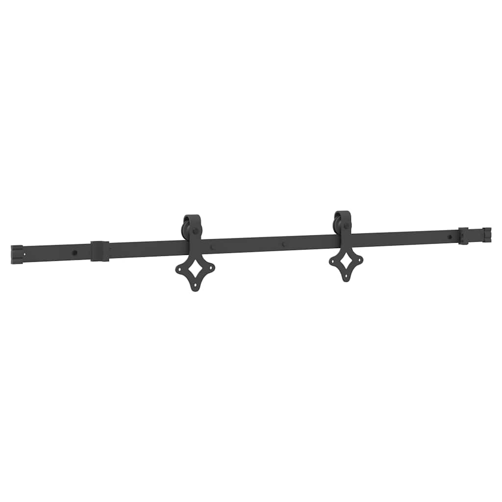 Vidaxxl Box mit Teilen für Schiebetür 152,5 cm Stahl schwarz