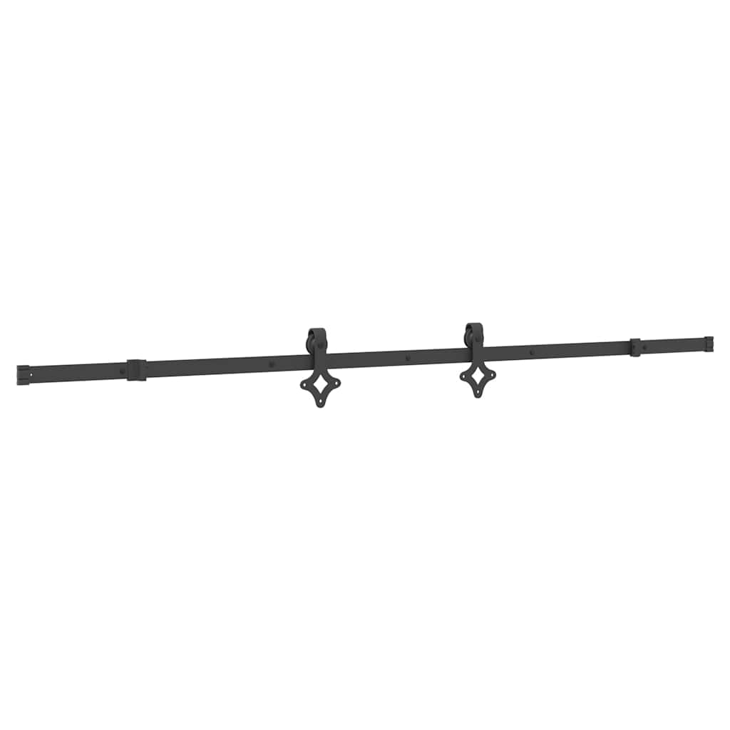 Vidaxxl Box mit Teilen für Schiebetür 213,5 cm Stahl schwarz