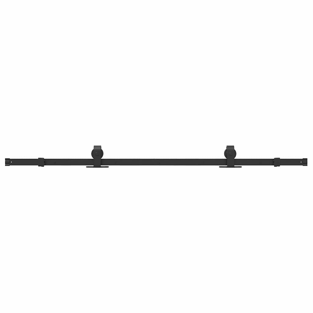 Vidaxxl Box mit Teilen für Schiebetür 183 cm Stahl schwarz