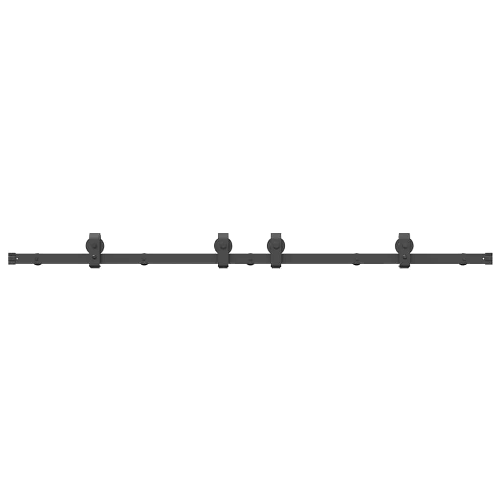 Vidaxxl Box mit Teilen für Schiebetür 183 cm Stahl schwarz