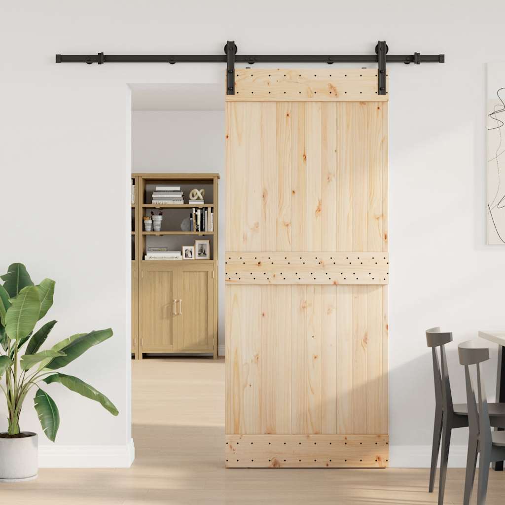 Vidaxxl Box mit Teilen für Schiebetür 200 cm Stahl schwarz