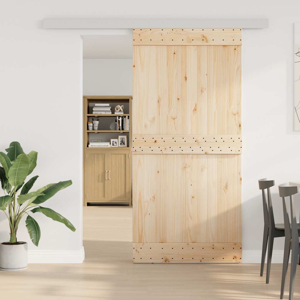 Vidaxx Beschlagset Schiebetür 200 cm Aluminiumlegierung silberfarben