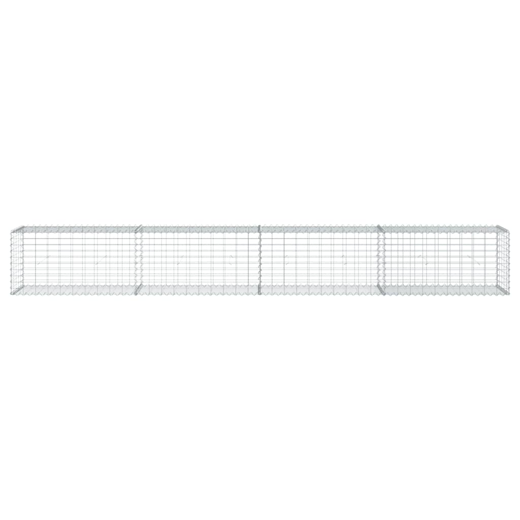 VidaXL Gabione 400x50x50 cm verzinktes Eisen silberfarben