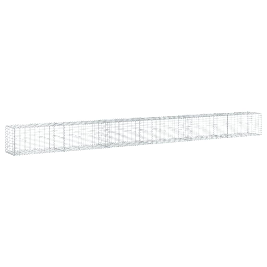 VidaXL Gabione 600x50x50 cm verzinktes Eisen silberfarben