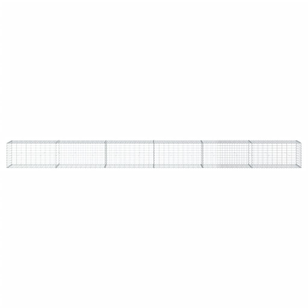 VidaXL Gabione 600x50x50 cm verzinktes Eisen silberfarben