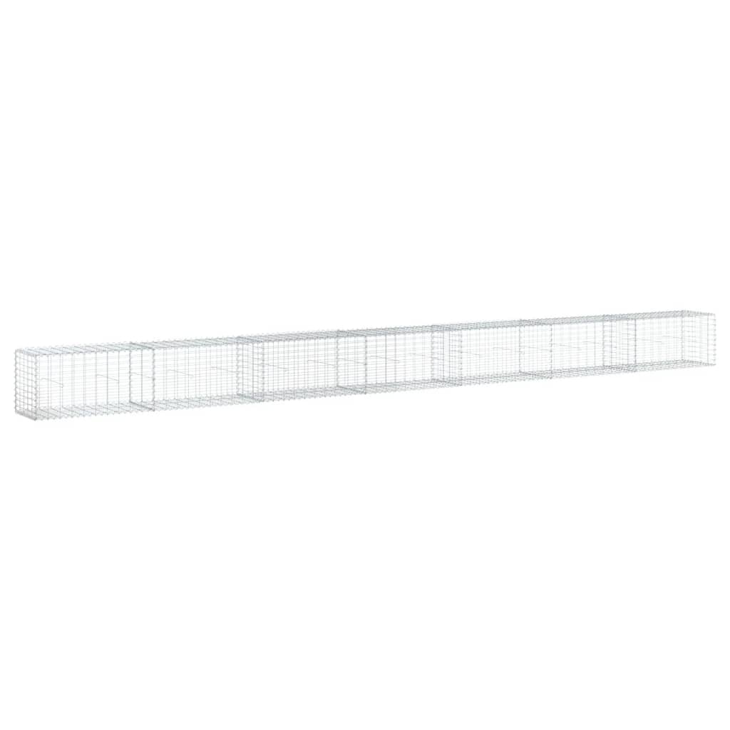 VidaXL Gabione 700x50x50 cm verzinktes Eisen silberfarben