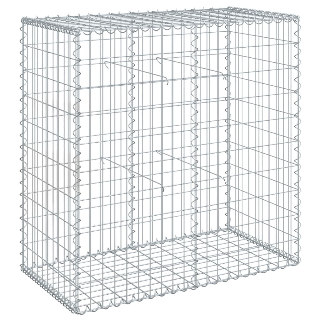Vidaxx Gabione 100x50x100 cm verzinktes Eisen silberfarben