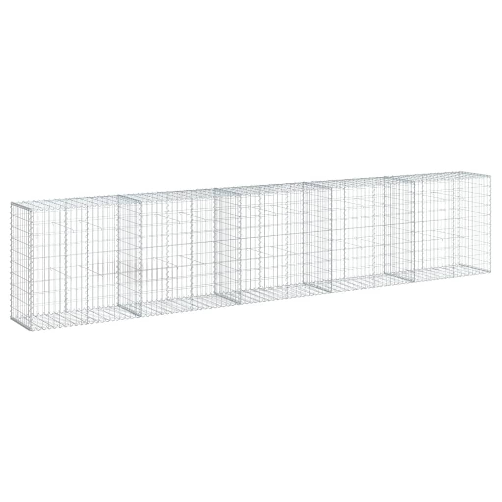 VidaXL Gabione 500x50x100 cm verzinktes Eisen silberfarben