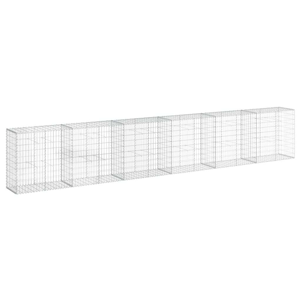 VidaXL Gabione 600x50x100 cm verzinktes Eisen silberfarben