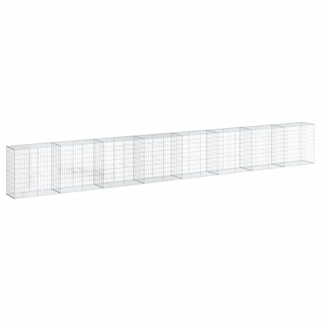 VidaXL Gabione 800x50x100 cm verzinktes Eisen silberfarben