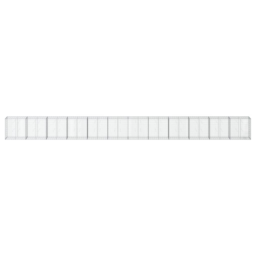 VidaXL Gabione 1200x50x100 cm verzinktes Eisen silberfarben
