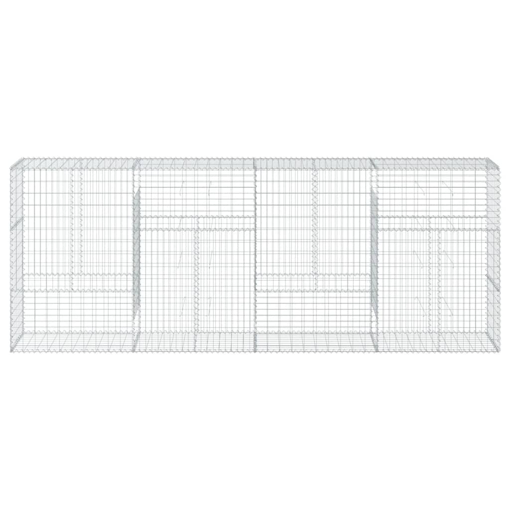 VidaXL Gabione 400x50x150 cm verzinktes Eisen silberfarben
