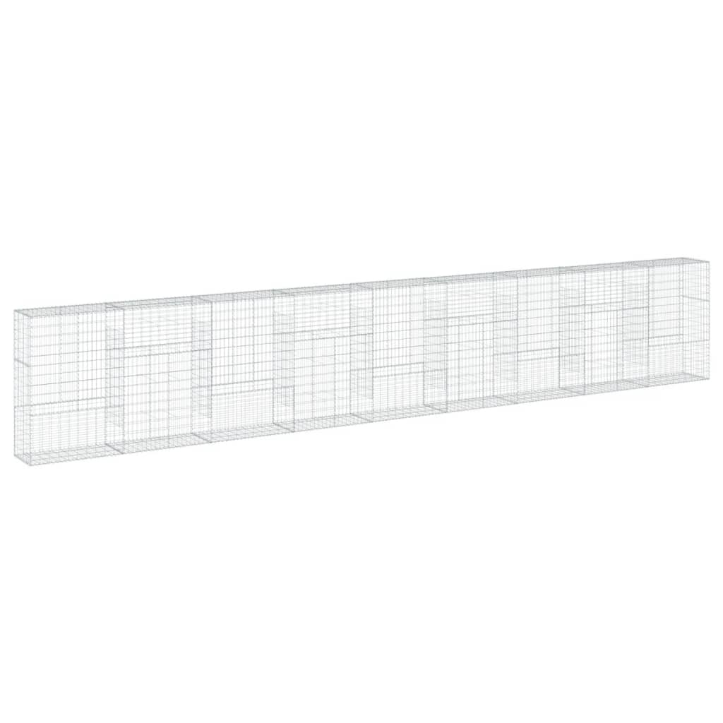 VidaXL Gabione 900x50x150 cm verzinktes Eisen silberfarben