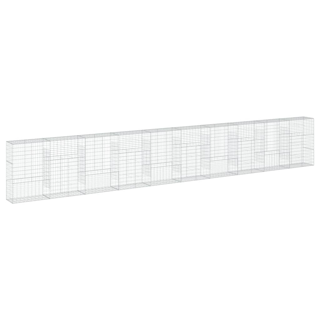 VidaXL Gabione 1000x50x150 cm verzinktes Eisen silberfarben