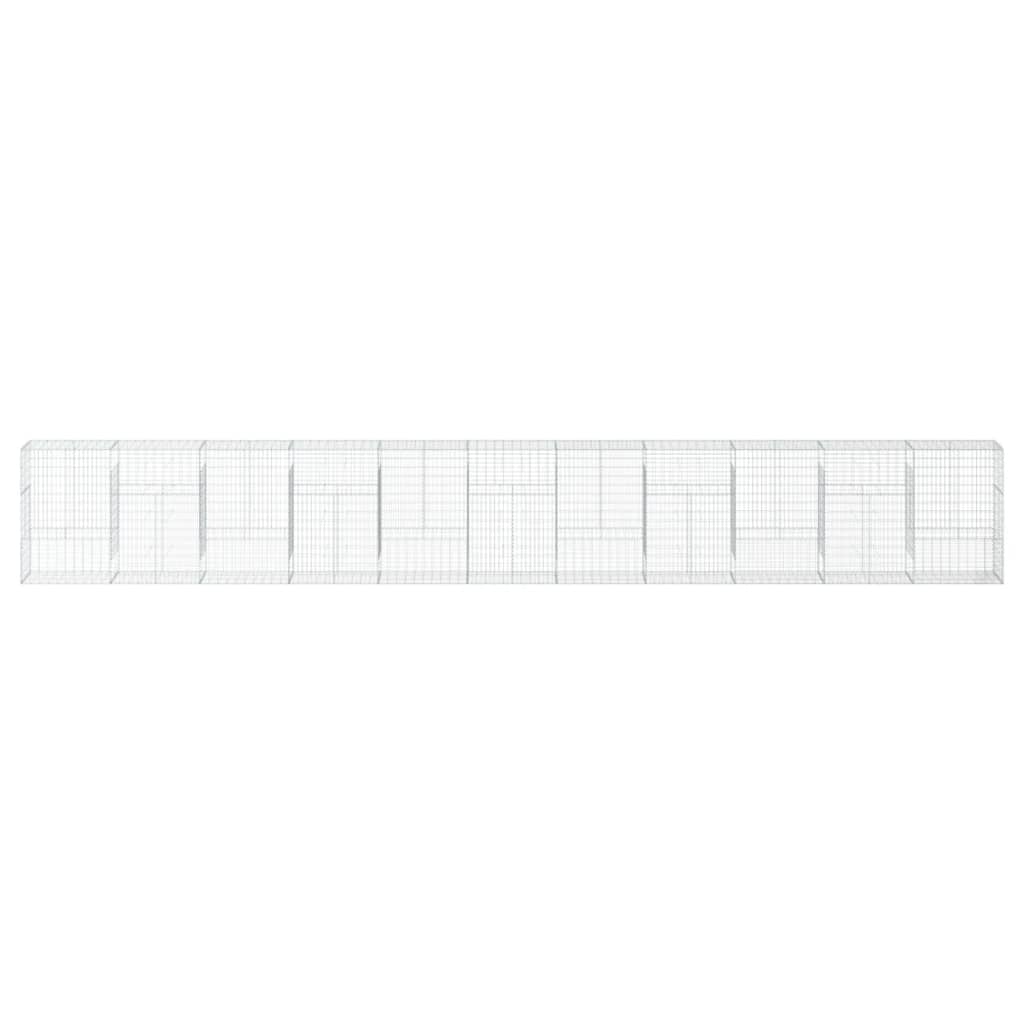 VidaXL Gabione 1100x50x150 cm verzinktes Eisen silberfarben