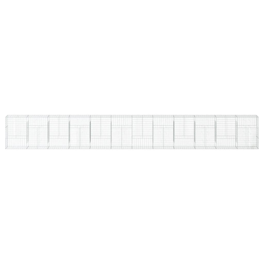VidaXL Gabione 1200x50x150 cm verzinktes Eisen silberfarben