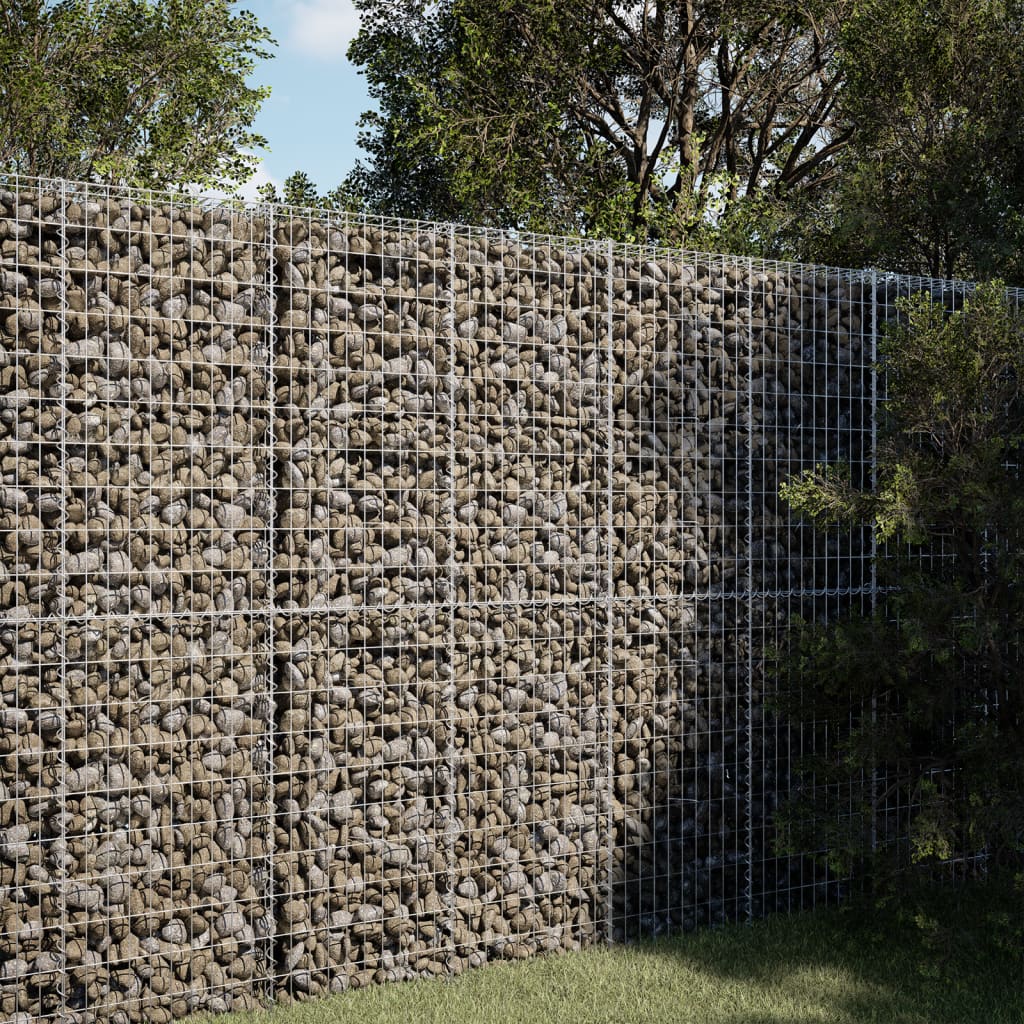Vidaxx Gabione 100x50x200 cm verzinktes Eisen silberfarben