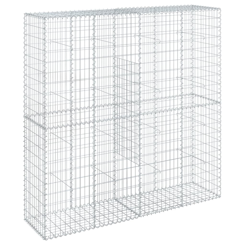 VidaXL Gabione 200x50x200 cm verzinktes Eisen silberfarben