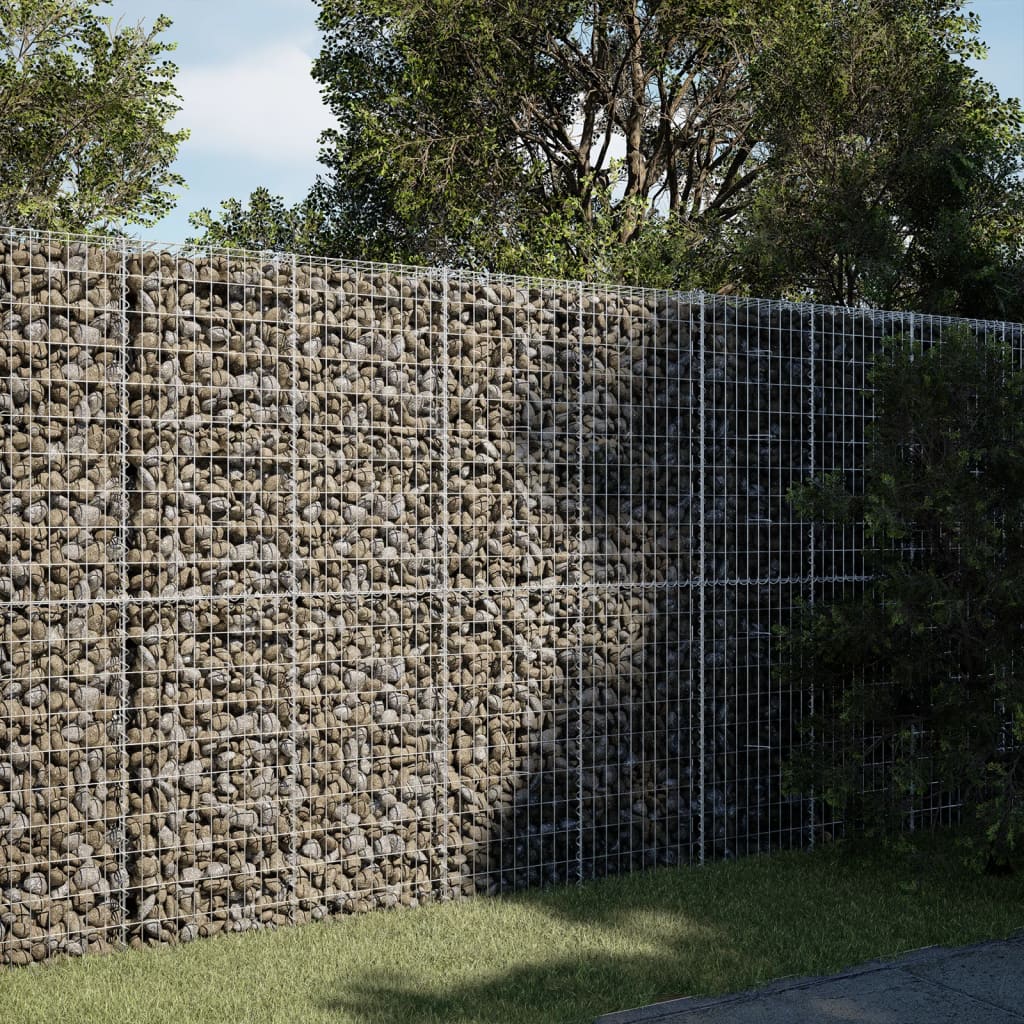 VidaXL Gabione 200x50x200 cm verzinktes Eisen silberfarben
